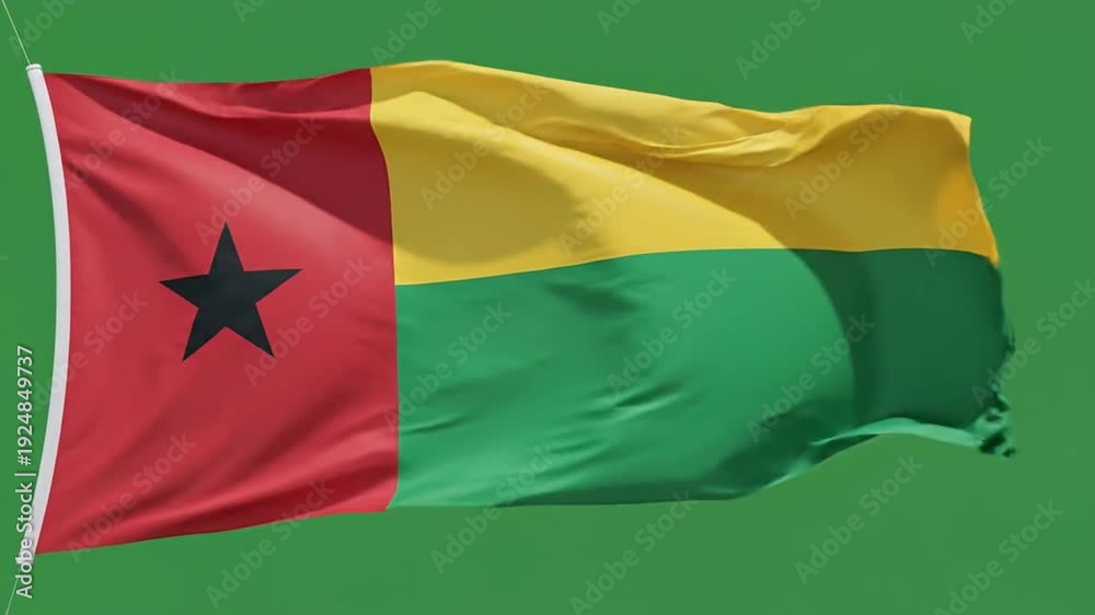 custom made wallpaper toronto digitalGuinea-Bissau Flag Waving on Green Screen Background - National Symbol Representation