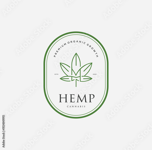 Medical Marijuana Logo Design Therapy Legal Hemp Plant And Drug