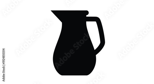 Simple black silhouette of a classic pitcher with a handle