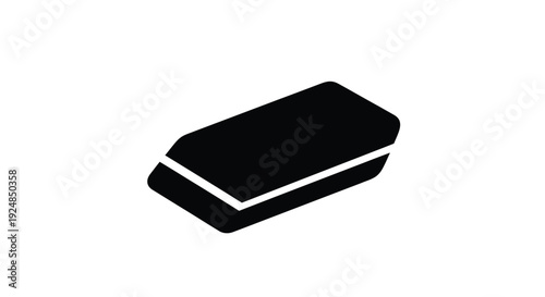 Simple black and white illustration of a rectangular eraser object