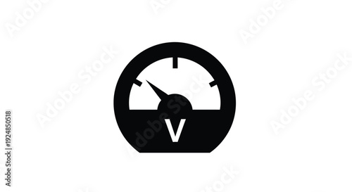 Simple black gauge icon with a needle pointing to a low value