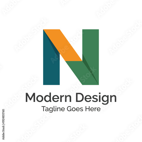 This sleek logo features the letter N in bold colors and contemporary design, making it ideal for branding that emphasizes creativity and modernity in various sectors.