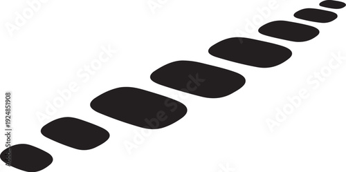 Black footprints on white background in a diagonal line