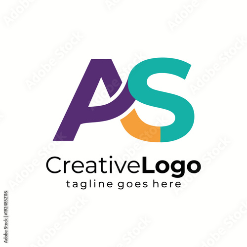 This logo creatively combines letters 'A' and 'S' in a vibrant color palette, making it ideal for modern brands looking for a stylish and bespoke identity in the market.