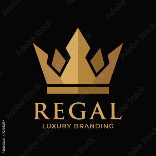 The Regal logo showcases a striking golden crown, emphasizing luxurious branding focused on high-end products, conveying sophistication, elegance, and a sense of royalty.