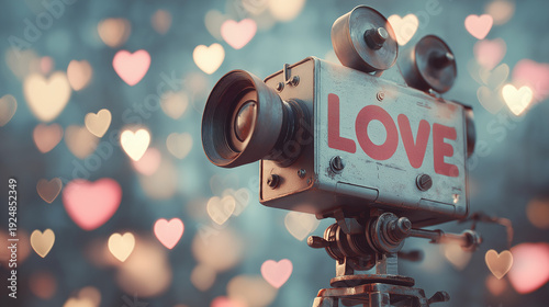 A movie reel with the word 