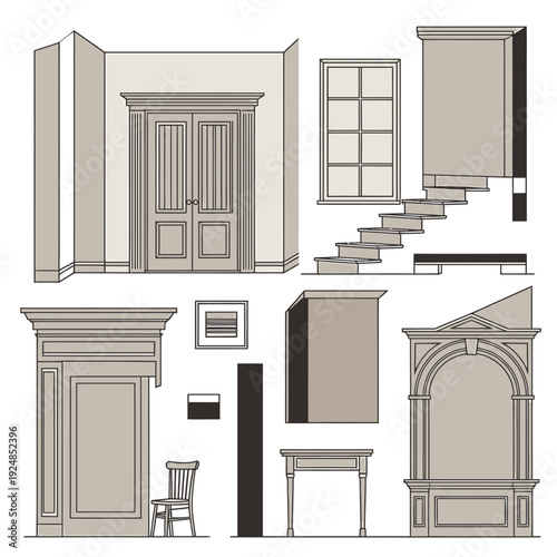 Architectural Elements vector illustration