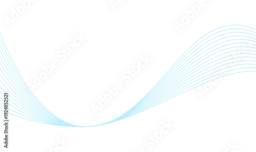 Abstract grey wave lines background with a flowing dynamic curve on a white backdrop and templated.