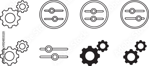 set of black and white icons for web