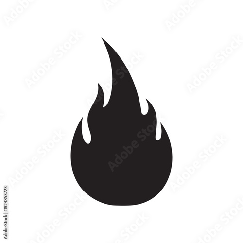 Fire flames silhouette icon vector flat design.