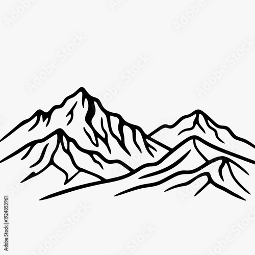 Mountain Range Silhouette vector illustration