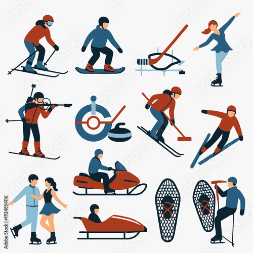 Winter Sports Icons vector illustration