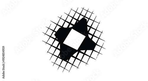 Abstract geometric pattern with a central square and intersecting lines