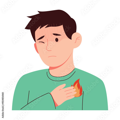 Esophageal Symptoms Man Illustrations