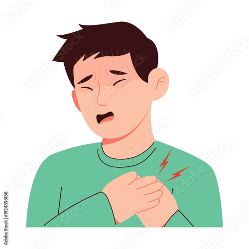 Esophageal Symptoms Man Illustrations