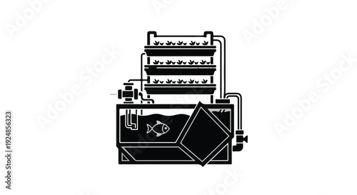 Innovative vertical aquaponic system growing plants with fish in a sustainable loop