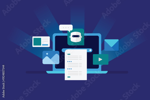 Conversational AI assistant generates structured multi format content,  write email composition, SEO optimized article, enterprise workflow automation and scale.  