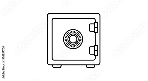 Icon of a small metal safe with a circular combination dial and door bolts.