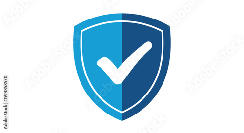 Shield of protection with a white checkmark emblem representing security and trust.