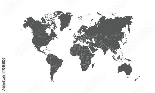 map of the world isolated on transparent background