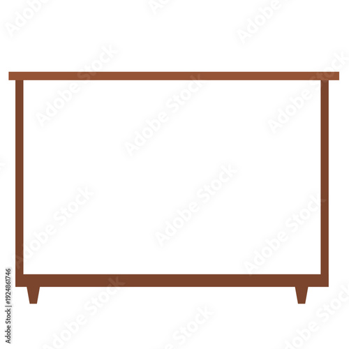 Simple rectangular wooden frame illustration for signage mockup, storefront decoration, exhibition banner holder, and retail branding presentation.