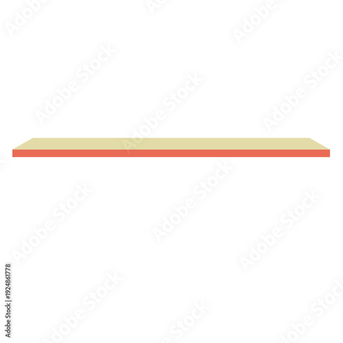 Floating wall shelf isolated on background symbolizing storage solution, product placement area, and clean minimalist interior design element.