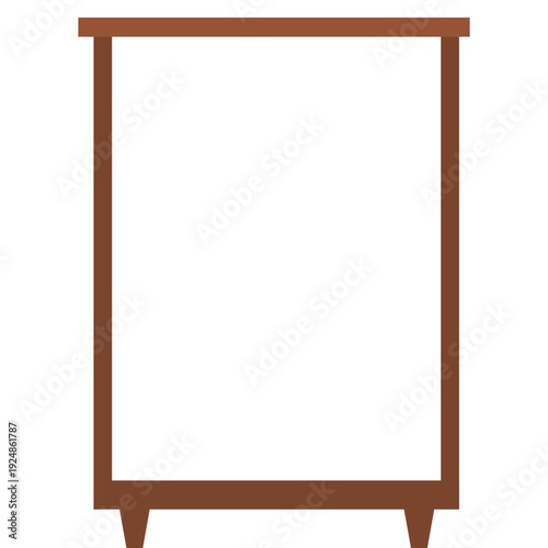 Wooden freestanding display frame isolated on background for signage, exhibition booth structure, and retail promotional presentation concept.