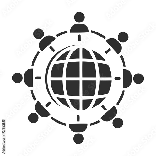 Global community people around the world earth icon symbol icon