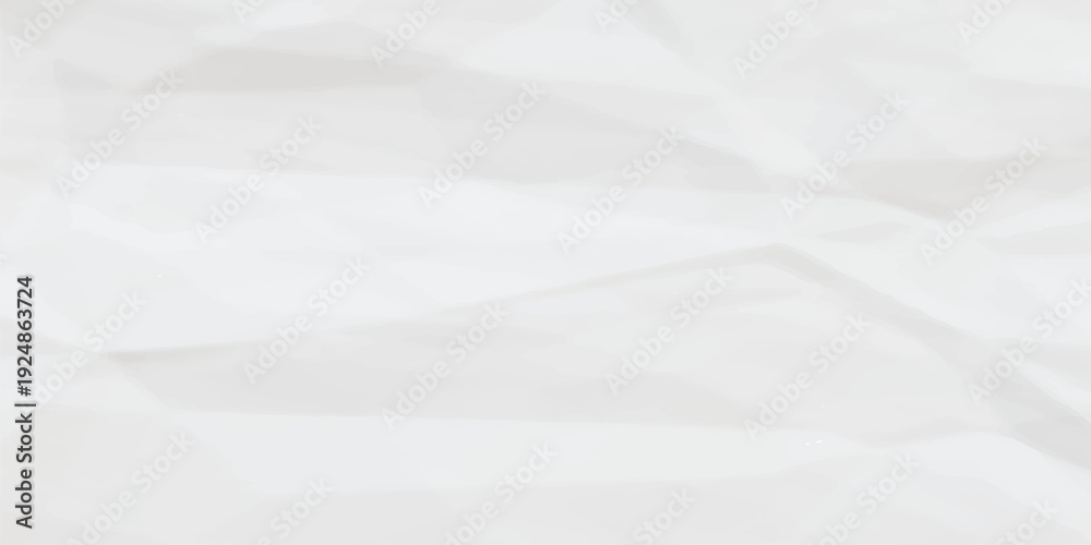 Obraz premium White crumpled paper background with a textured, wrinkled style. The background is predominantly white, adding a layered white effect. Paper texture background vector.