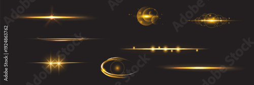 PNG sparkle flare golden halo, sunbeam burst, starlight glimmer, and lens spark for magical, space-inspired, and transparent radiant design compositions