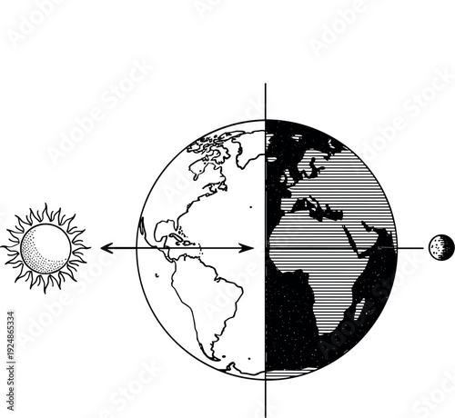 Illustration of a global world map and compass symbolizing World War II, international travel, time, and worldwide business connections