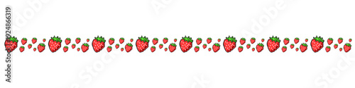 Line pixel strawberry background in transparent vector for indie games. Ideal for symbolizing retro sweet borders, 8-bit digital nature, and minimalist fruit patterns.