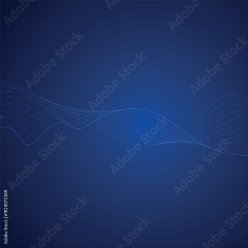 Abstract Blue Gradient Background with Elegant Wave Lines