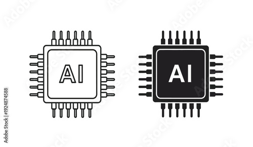 Two microchip processors with ai text and