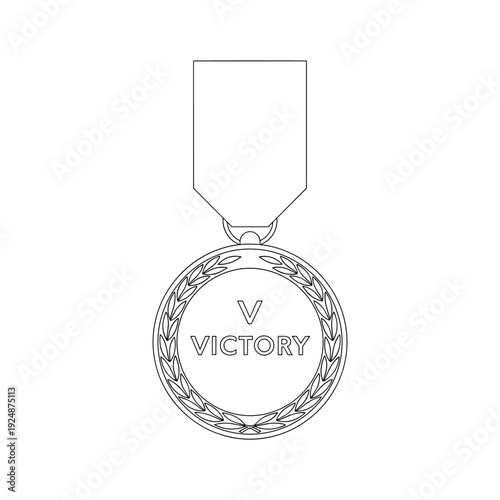Silver and gold medal with ribbon isolated on white background