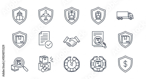 Logistics and Shipping Icons Set.