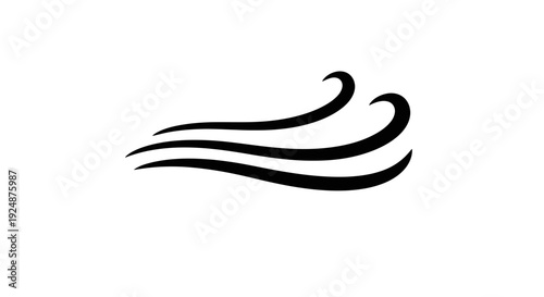 Abstract Swirls of Wind or Smoke on White Background