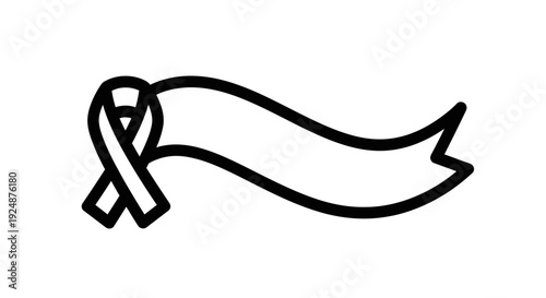 Awareness Ribbon Banner Icon, Symbol of Support and Charity