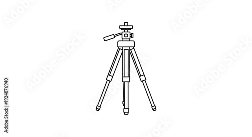 Simple Line Drawing of a Tripod for Camera and Photography Equipment