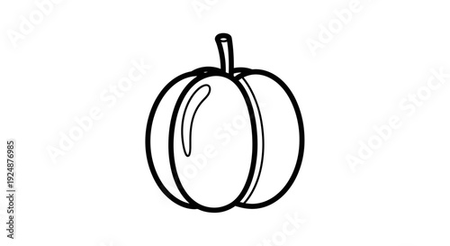 Simple Outline Drawing of a Pumpkin