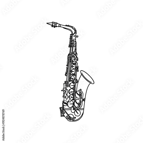 saxophone isolated on white background