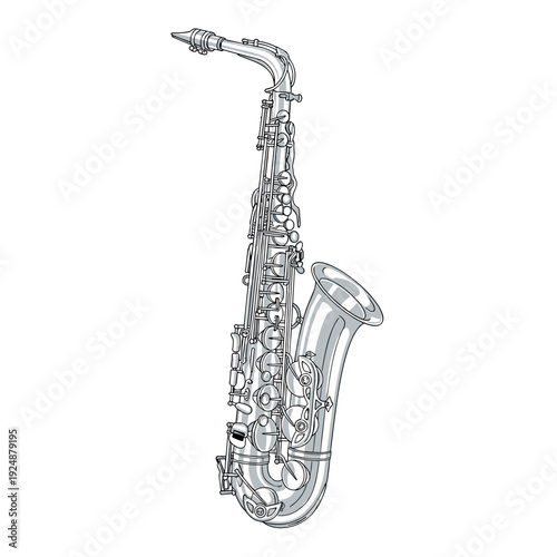 saxophone isolated on white