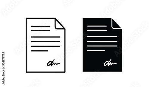 Two signed documents with lines for text in black and white colors