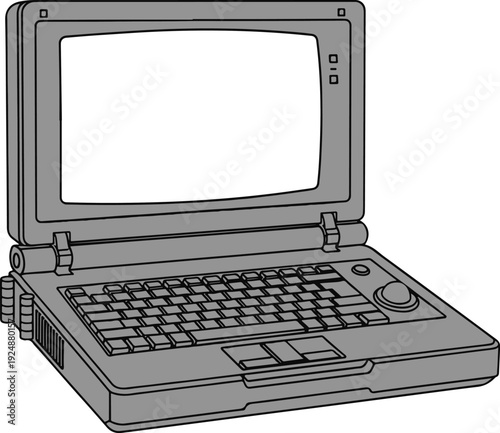 An Old Vintage Laptop Computer