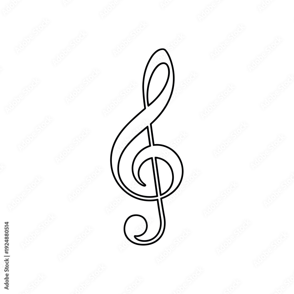 Obraz premium treble clef on white background
