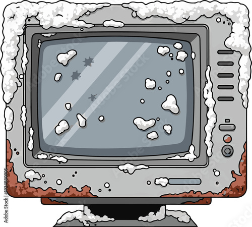 An Old Damaged Monitor with Fungi