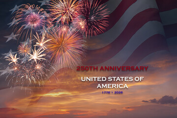 National flag of United States of America for 250 anniversary Independence day