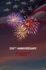 National flag of United States of America for 250 anniversary Independence day