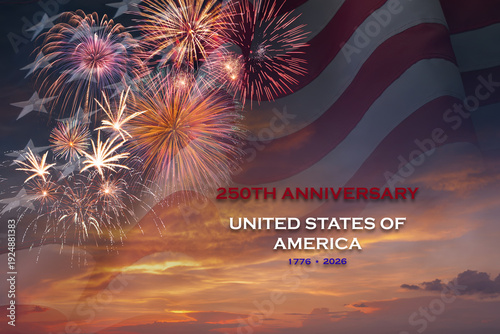 National flag of United States of America for 250 anniversary Independence day