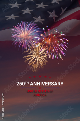 National flag of United States of America for 250 anniversary Independence day